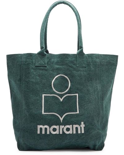Isabel Marant Yenky Logo-embroidered Canvas Tote - Green