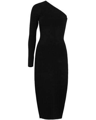 Victoria Beckham Vb Body One-Shoulder Stretch-Knit Midi Dress - Black