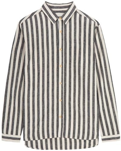 Oliver Spencer New York Striped Linen-blend Shirt - Black