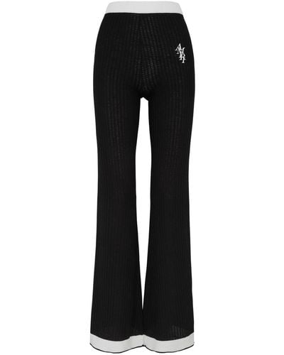 Amiri Ribbed Cotton-blend Trousers - Black