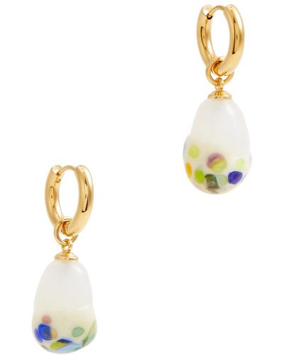 SANDRALEXANDRA Baroque Pearl 18kt Gold-plated Hoop Earrings - White