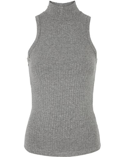 Citizens of Humanity Alice Ribbed Stretch-Jersey Tank - Grey