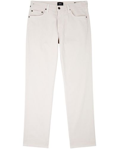 Citizens of Humanity The Elijah Ribbed Straight-leg Jeans - White