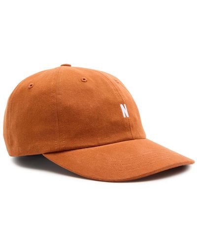 Norse Projects Sports Logo-Embroidered Cotton-Twill Cap - Orange