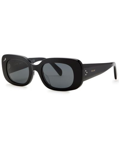 Celine Rectangle-Frame Sunglasses - Black