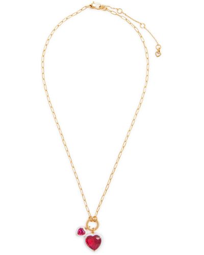 Kate Spade Sweetheart Embellished Necklace - Red