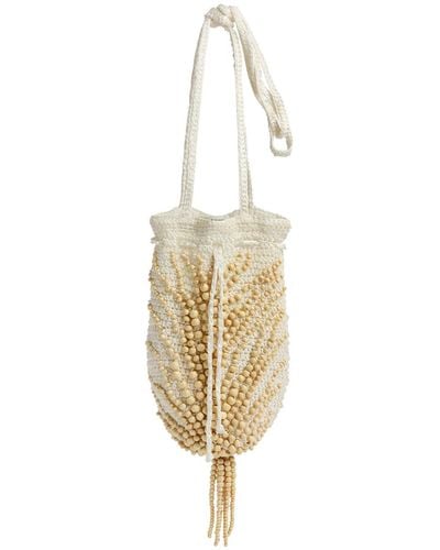 Forte Forte Emotions Bead-Embellished Crochet Shoulder Bag - White