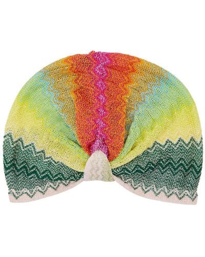 Missoni Zigzag-intarsia Knitted Head Wrap - Green