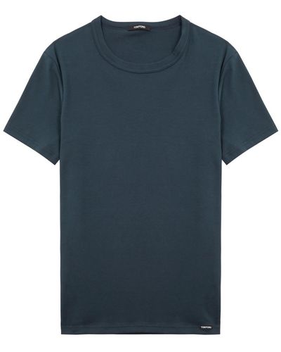 Tom Ford Stretch-jersey T-shirt - Blue