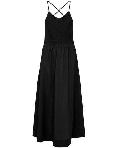 Faithfull The Brand Camera Cotton Midi Dress - Black