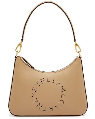 Stella McCartney Stella Logo Faux Leather Shoulder Bag - Brown