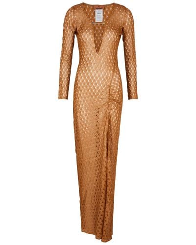 Missoni Metallic-weave Open-knit Maxi Dress - Natural