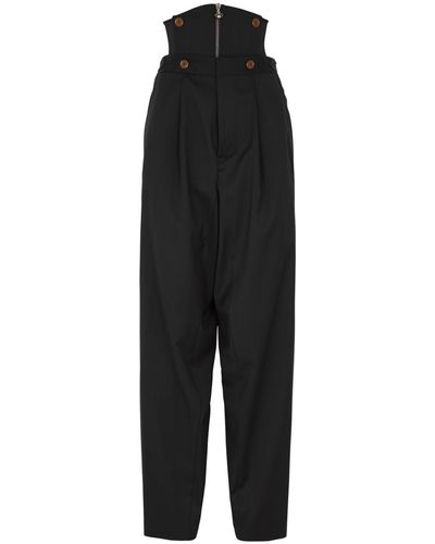 Vivienne Westwood Macca Corset Tapered Wool Trousers - Black