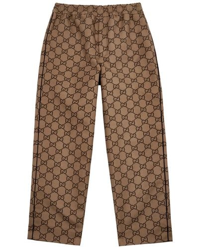 Gucci gg Supreme Monogrammed Ripstop Trousers - Brown