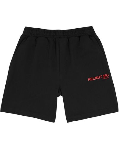 Helmut Lang Ski Logo-print Cotton Shorts - Black