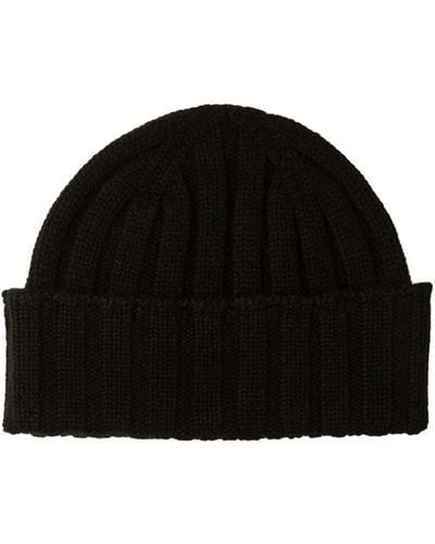 Johnstons of Elgin Chunky Rib Black Cashmere Hat
