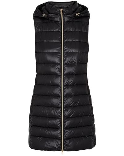 Herno Serena Quilted Hooded Shell Gilet - Black