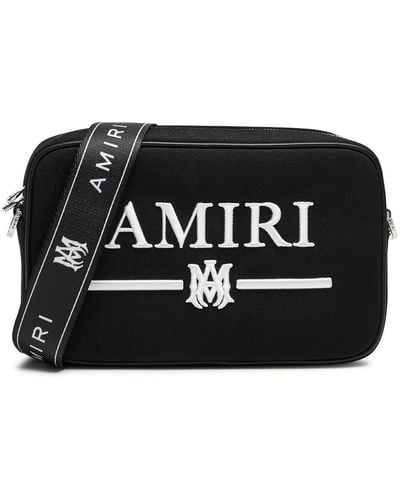 Amiri Ma Bar Logo-embroidered Canvas Cross-body Bag - Black