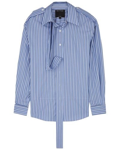 MERYLL ROGGE Deconstructed Cotton-poplin Shirt - Blue