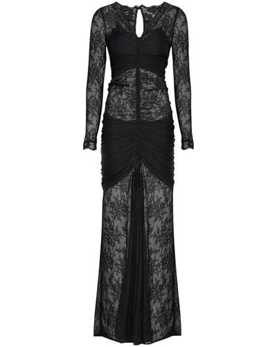 Rabanne Rabanne Stretch-Jersey And Lace Maxi Dress - Black