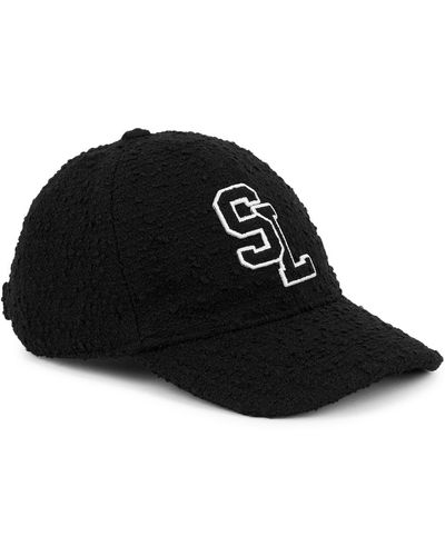 Saint Laurent Appliquéd Tweed Cap - Black