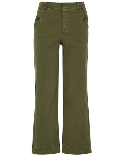 Spanx Stretch-twill Wide-leg Trousers - Green
