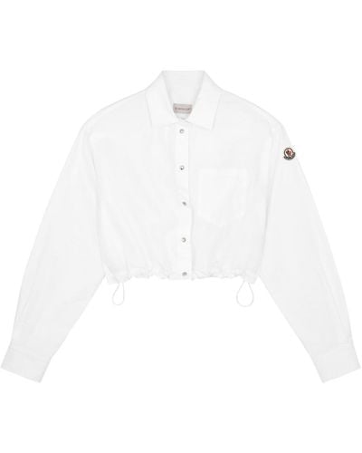 Moncler Cropped Cotton Shirt - White