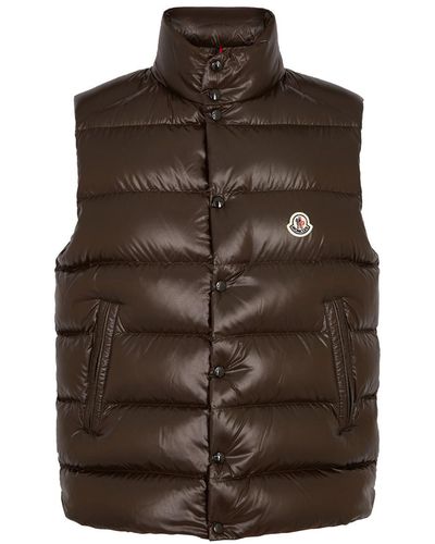 Moncler Tibb Quilted Shell Gilet - Brown