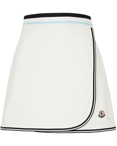 Moncler Wrap-effect Cotton Mini Skirt - White