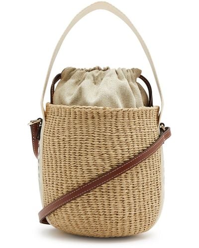 Chloé Woody Small Raffia Bucket Bag - Natural