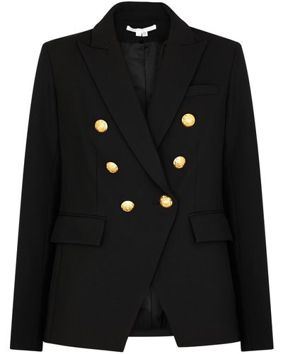 Veronica Beard Miller Dickey Double-breasted Blazer - Black