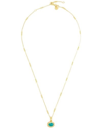 Daisy London Amazonite 18kt Gold-plated Necklace - White