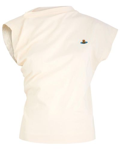 Vivienne Westwood Hebo Asymmetric Cotton T-Shirt - White