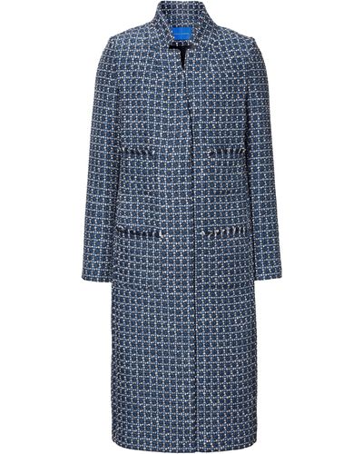 Winser London British Tweed Coat - Blue