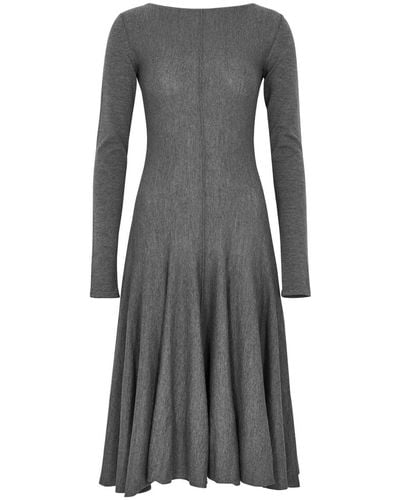 Khaite Dany Wool Midi Dress - Gray