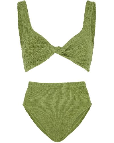 Hunza G Jamie Seersucker Bikini - Green