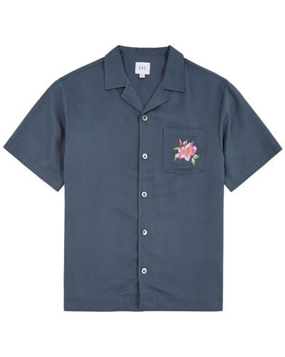 CHE Breeze Logo-Embroidered Twill Shirt - Blue