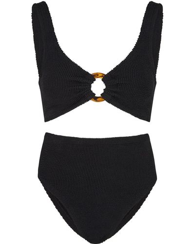 Hunza G Nadine Seersucker Bikini - Black