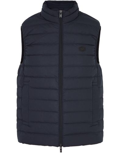 Emporio Armani Logo Quilted Shell Gilet - Blue