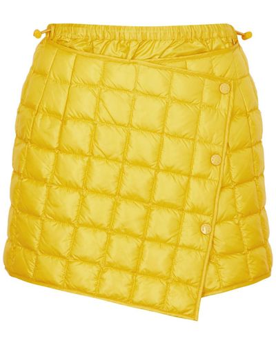 Moncler Asymmetric Quilted Shell Mini Skirt - Yellow