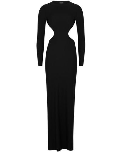 Balenciaga Cut-out Stretch-jersey Maxi Dress - Black