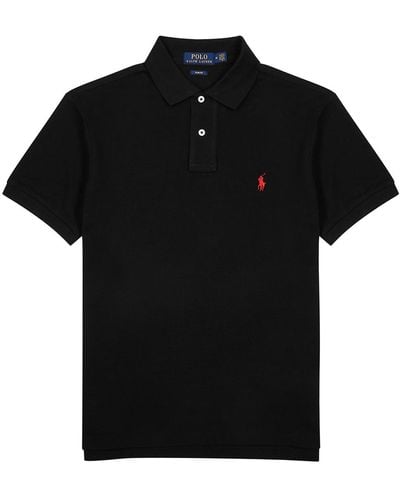 Polo Ralph Lauren Slim Piqué Cotton Polo Shirt - Black