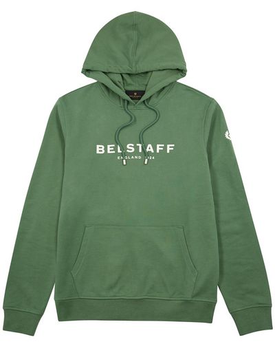Belstaff 1924 Logo Hooded Cotton Sweatshirt - Green