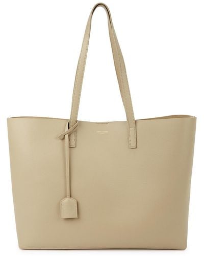 Saint Laurent East West Almond Grained Leather Tote, Tote Bag - Natural