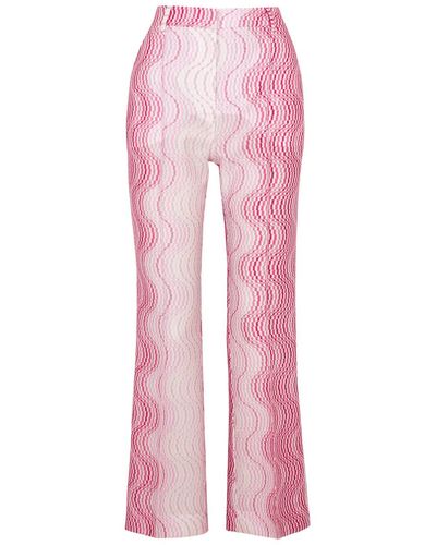 Missoni Intarsia Metallic Fine-Knit Pants - Pink