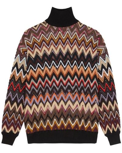 Missoni Zigzag-intarsia Wool-blend Sweater - Multicolor