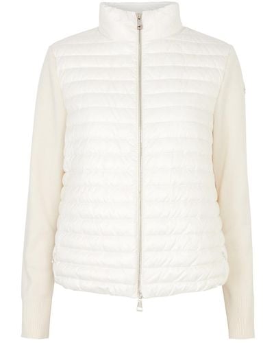 Moncler Quilted Shell And Wool Jacket - White