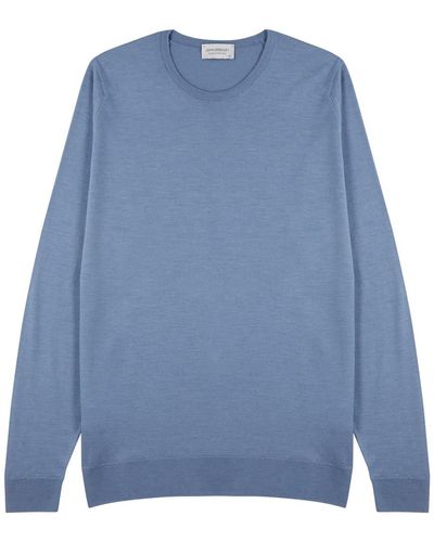 John Smedley Lundy Wool Sweater - Blue