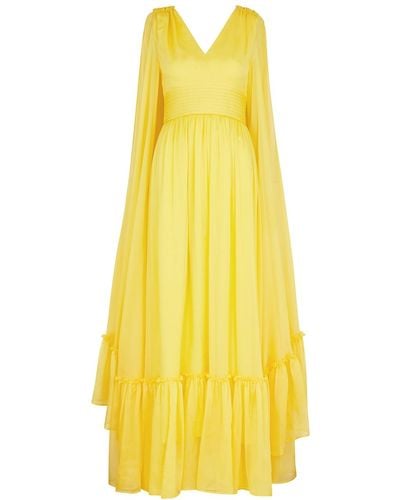 Huishan Zhang Sienna Silk-chiffon Gown - Yellow
