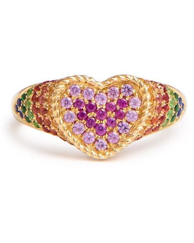Yvonne Léon Baby Chevaliere Coeur 9kt Gold Pinky Ring